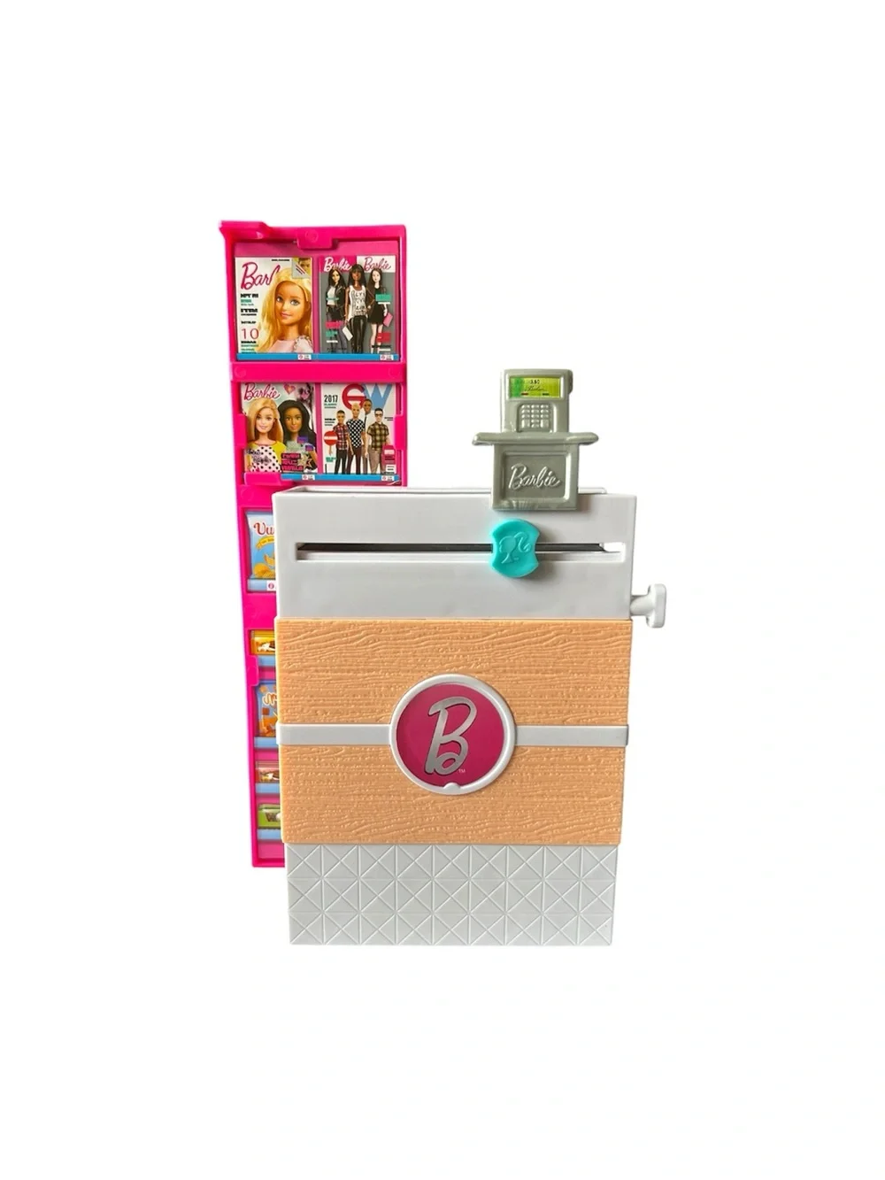 Barbie Grocery Store Checkout Register Scanner Magazine Rack Market Accessory OS